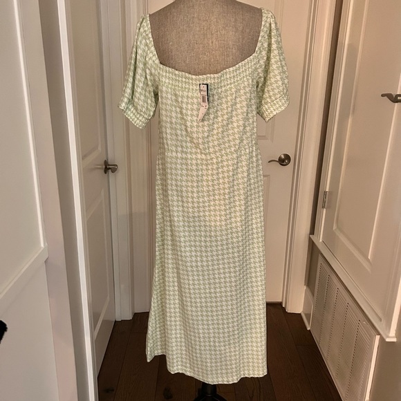 NWT ROXY Summertime Feeling Green & White  checkered Midi Dress Size XL - Picture 11 of 14
